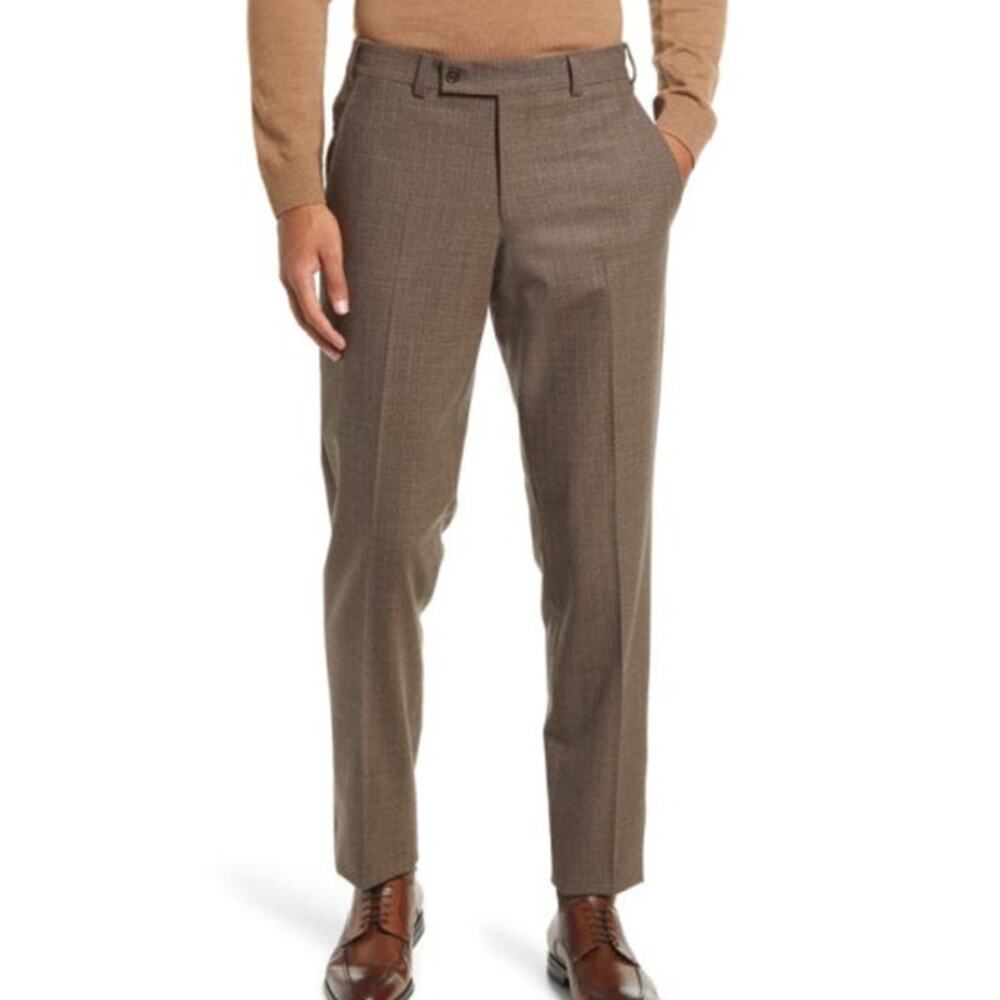 Ted Baker London NWT Jerome Wool Dress Pants Tan Brown Men's Size 38R Slim Taper